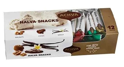 Achva Assorted Halva Snacks (Walnuts, Cocoa, Vanilla) 12 CT 10.5 oz